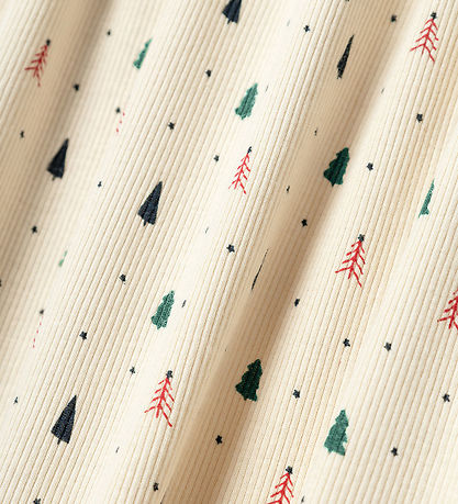 Name It Kleid - Rib - NmfDab - Summer Sand m. Weihnachtsbäume