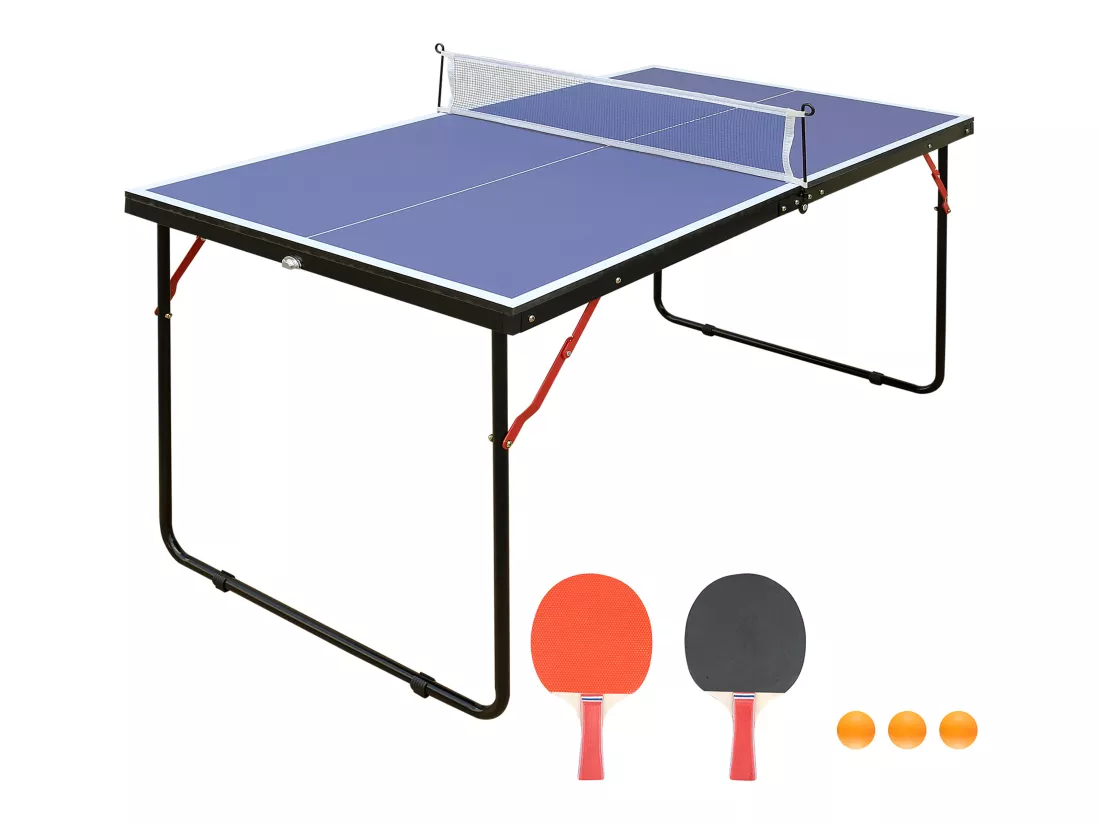 Mini table de ping-pong avec raquettes, balles et filet - L137 x P76 x H67 cm - DENIS