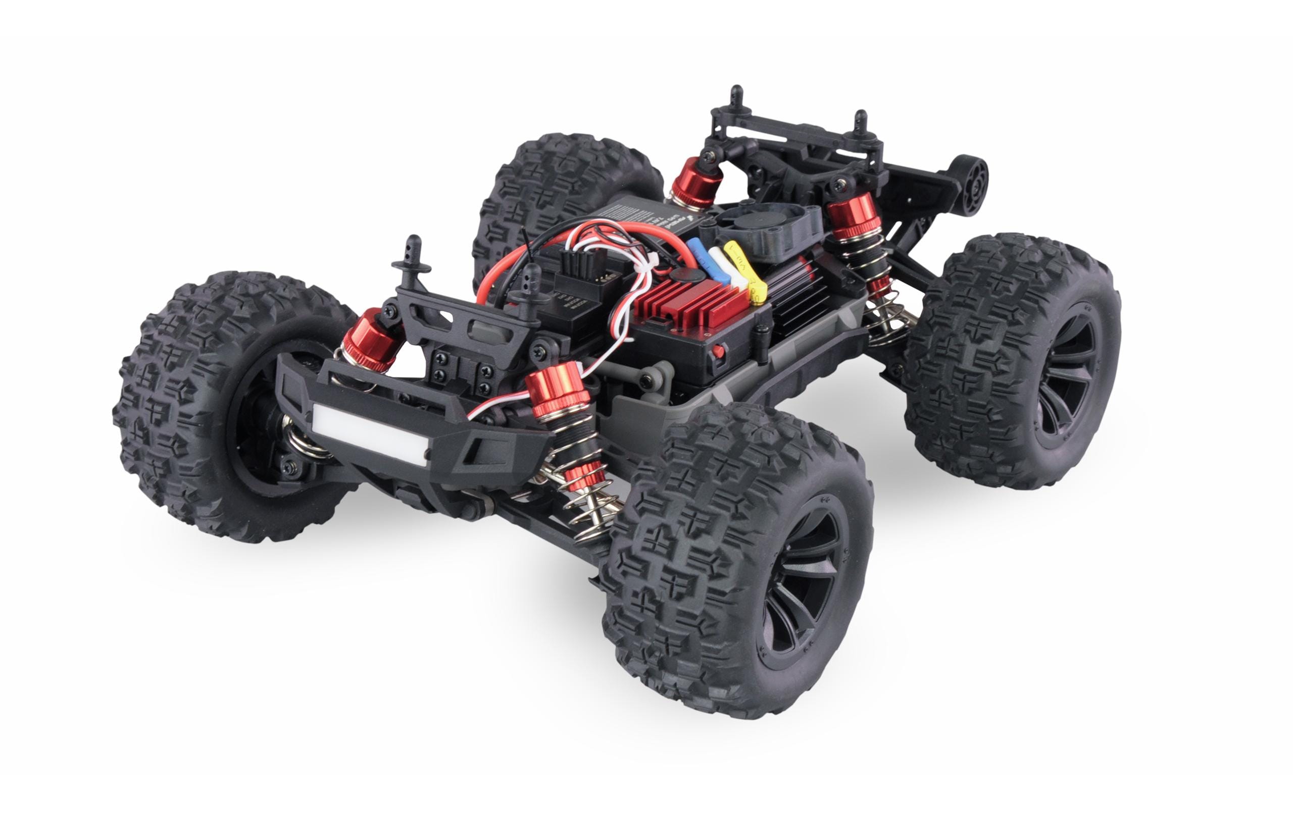 Monster Truck Hyper GO Brushless 4WD, Blau/Rot, 1:16, RTR<br>Off-Road RC Modellauto mit Allradantrieb und 45 km/h Höchstgeschwindigkeit