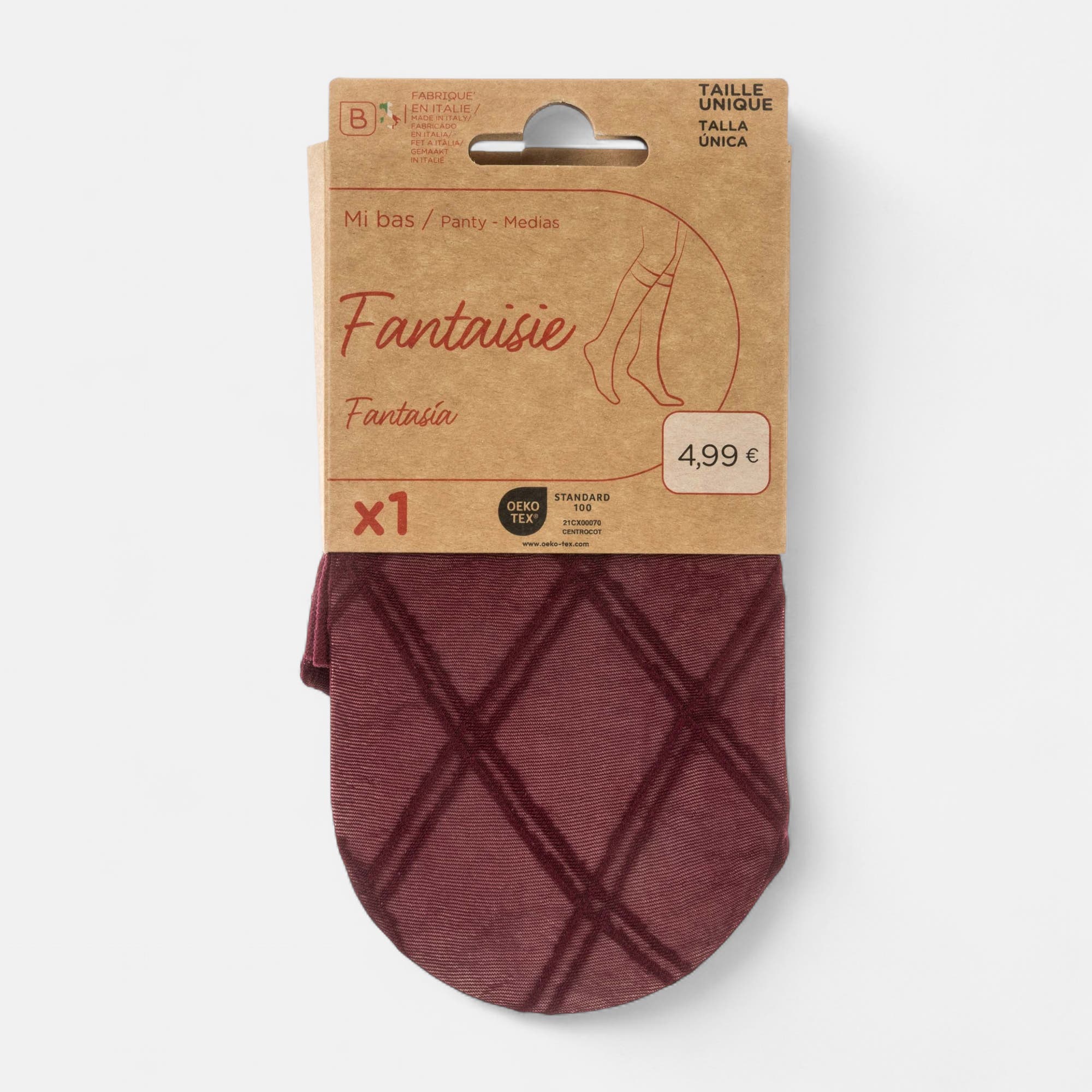 Collants/mi-bas Femme bordeaux