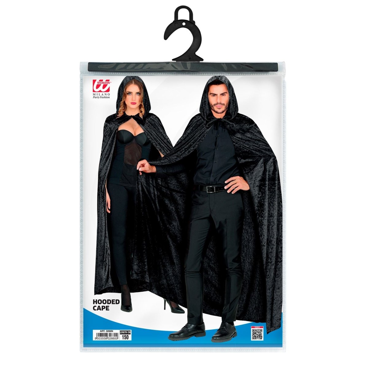 Halloween Cape Zwart 1,5m