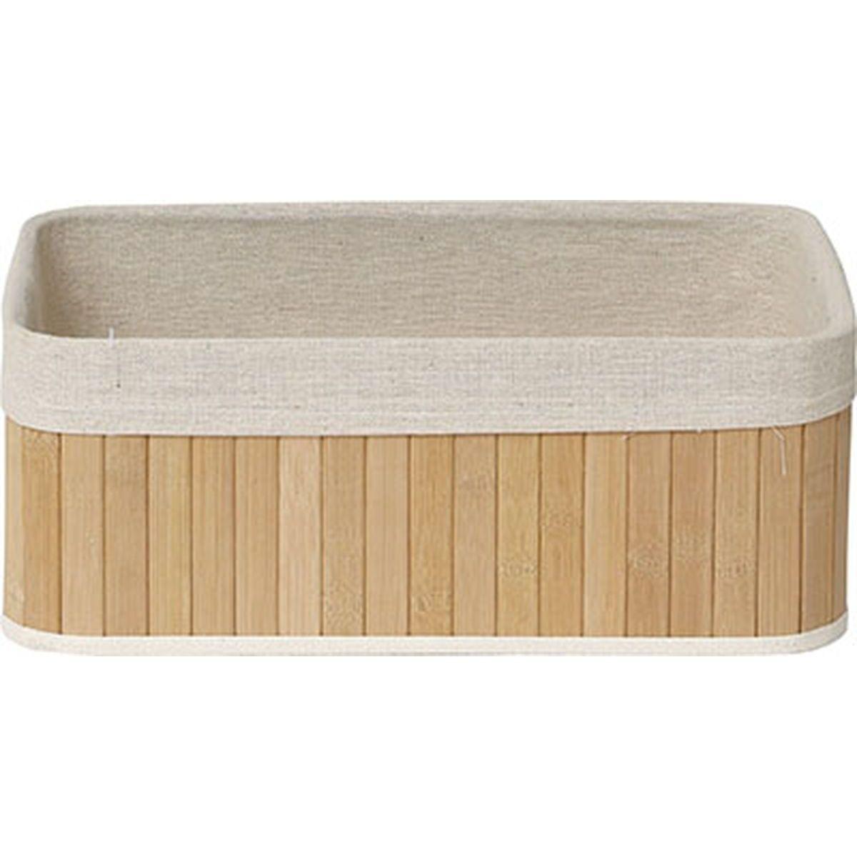 PANIER RECTANGULAIRE GM BAMBOU TISSU LIN