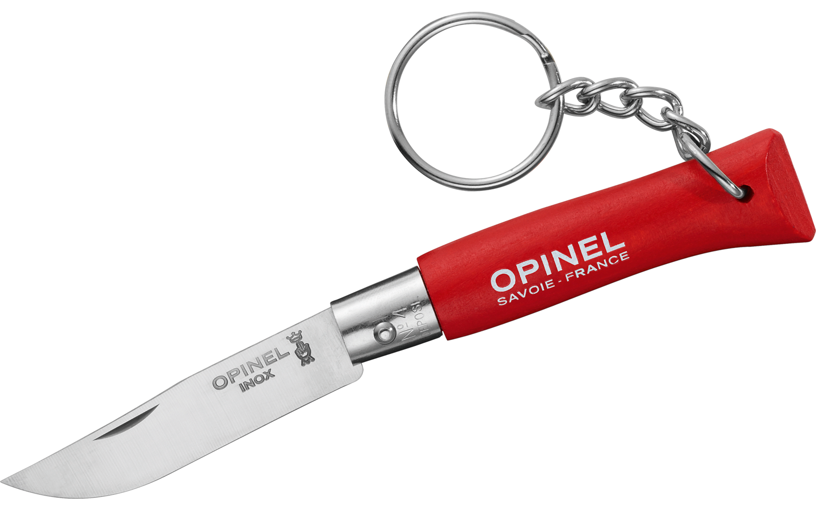 Opinel N°04 Taschenmesser mit Schlüsselanhänger Klingenlänge 5 cm khaki