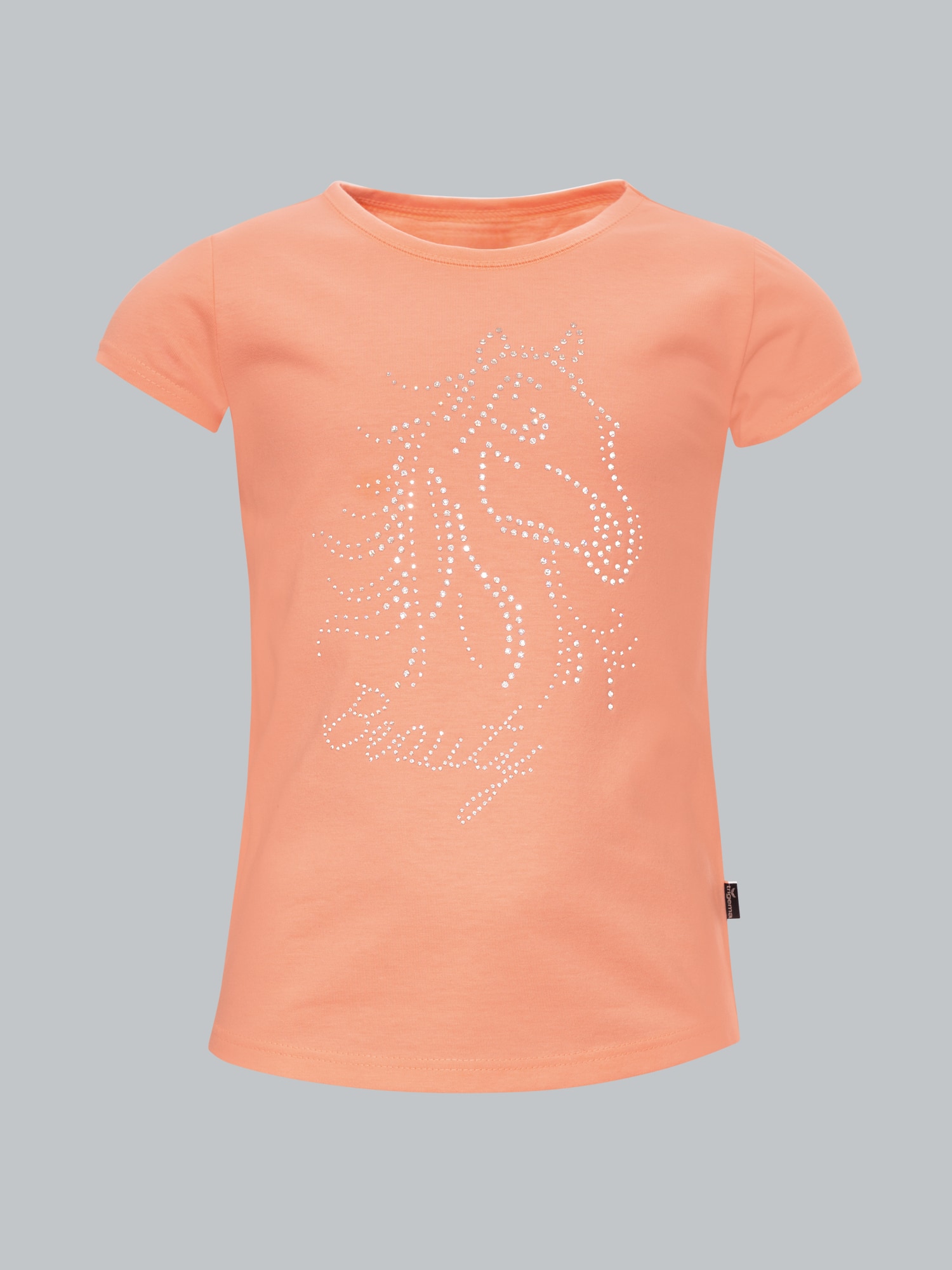 T-Shirt mit Glitzer-Pferd Apricot