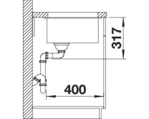 Blanco ETAGON 500-U spoelbak, 530 x 460 mm, zacht wit, 527075