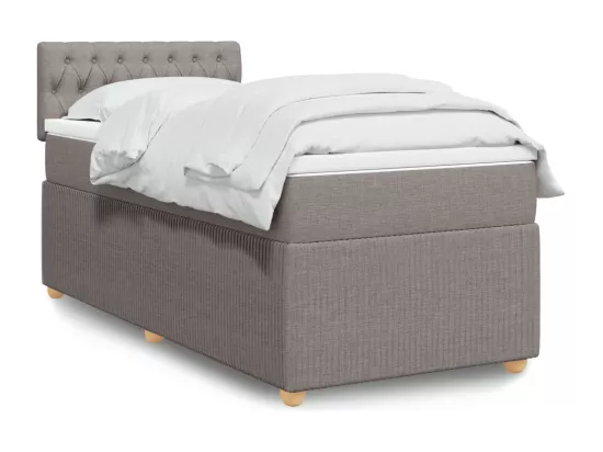 Sommier à lattes de lit avec matelas Taupe 90x190 cm Tissu