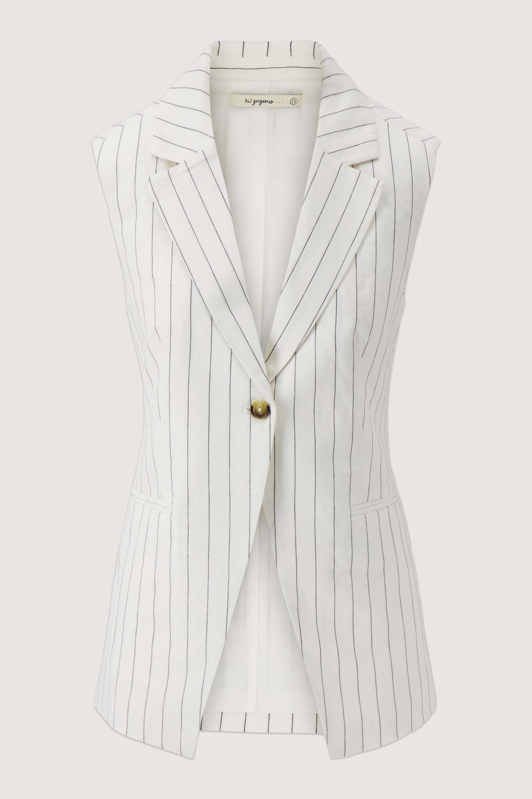 lang mouwloos gilet pin stripe