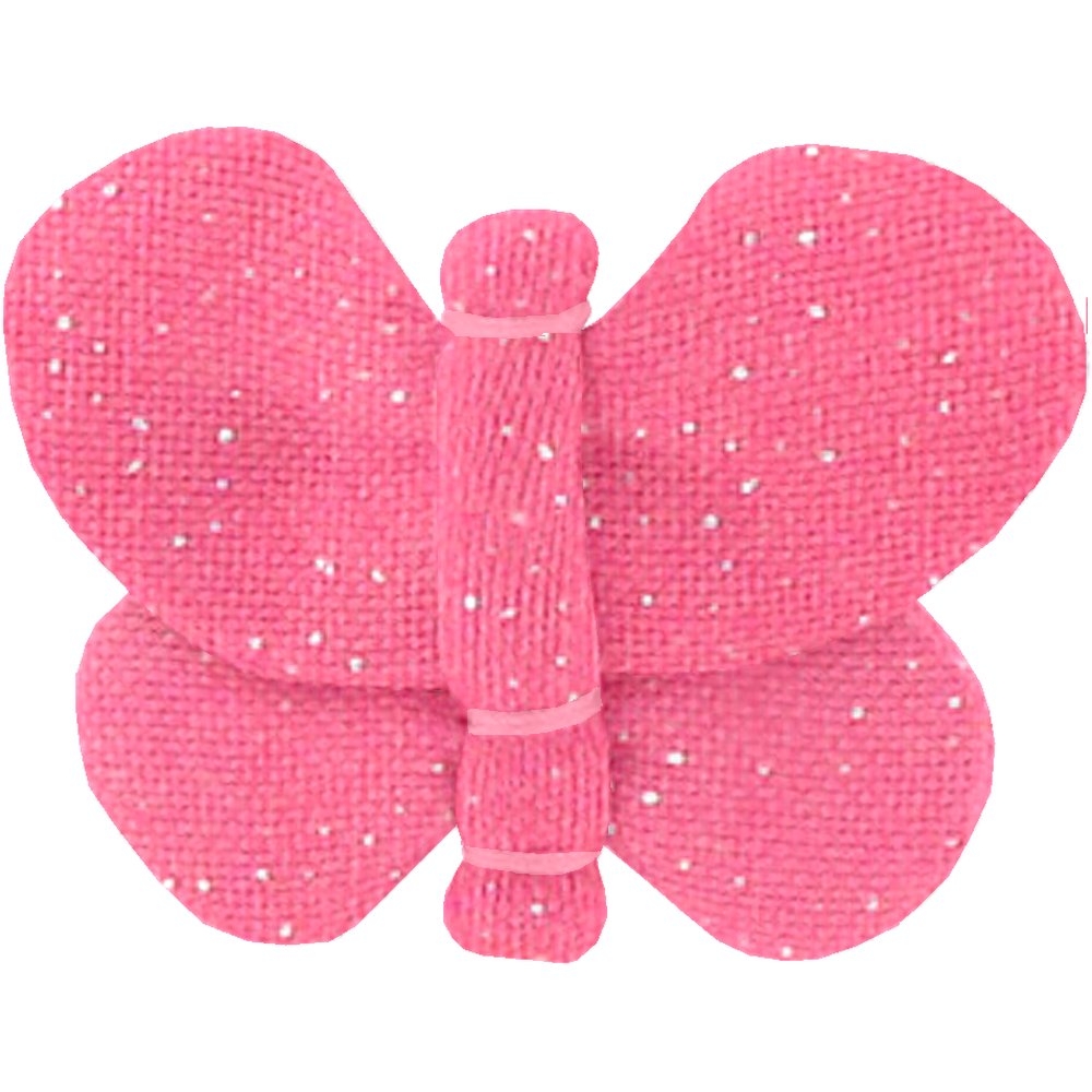 Barrette Petit Papillon Rose Pailleté