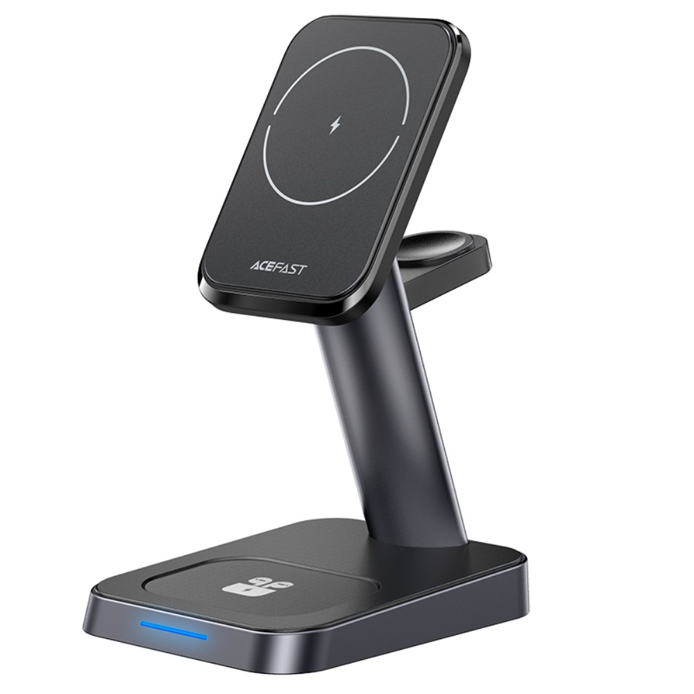 (15W) 3in1 MagSafe Qi Wireless Charger Ladestation für iPhone / Apple Watch / Airpods - Schwarz