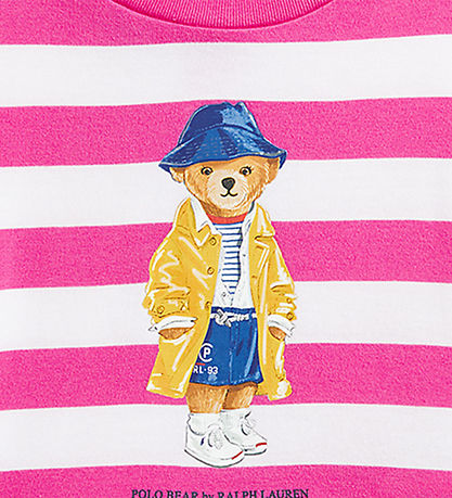 Polo Ralph Lauren T-Shirt - Pink/Weiß gestreift m. Kuscheltier