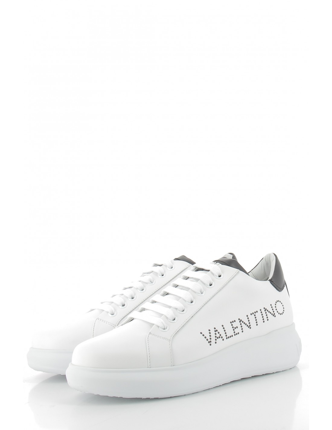 valentino Baskets compensées femme bounce summer cuir blanche/noir