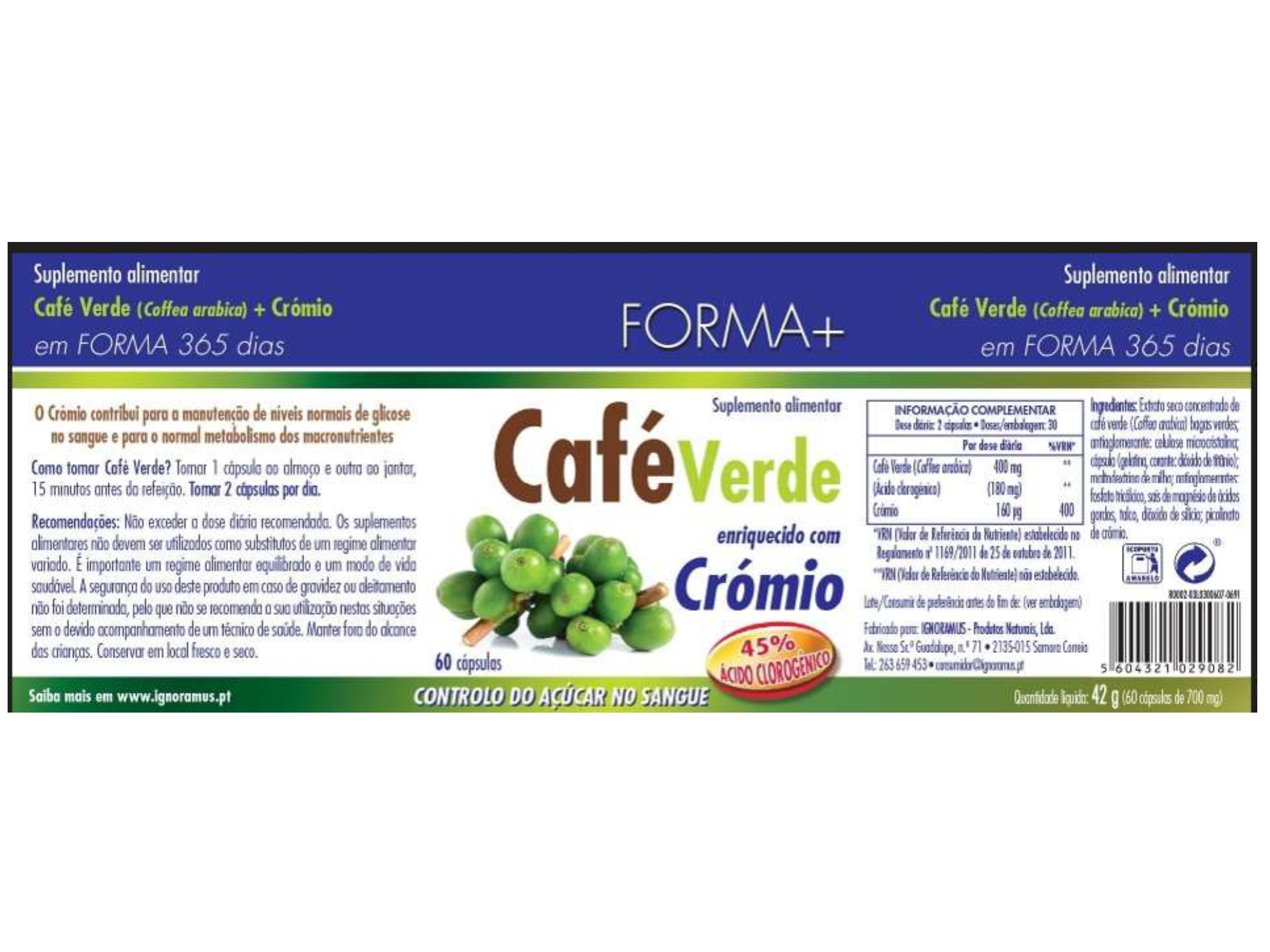 SUPLEMENTO FORMA  CAFÉ VERDE 60 CAPS