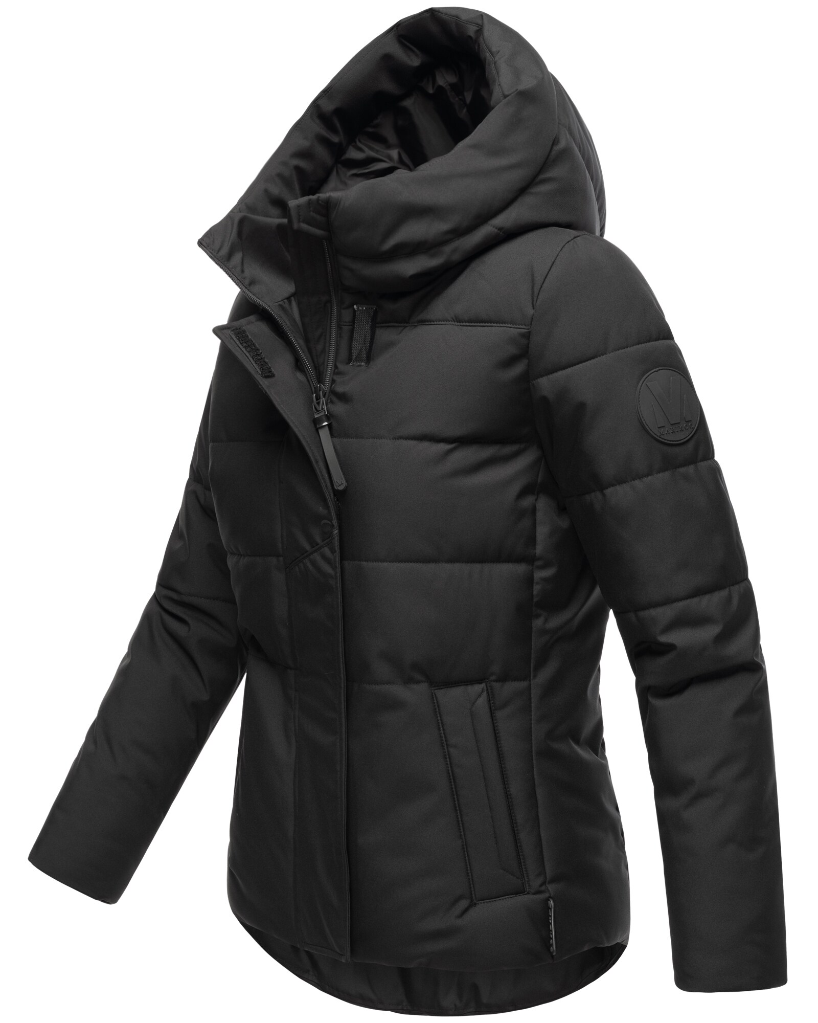 MARIKOO Damen Winter Jacke gesteppt Teddyfell gefüttert Steppjacke mit Kapuze & Recyceltes Obermaterial Elira