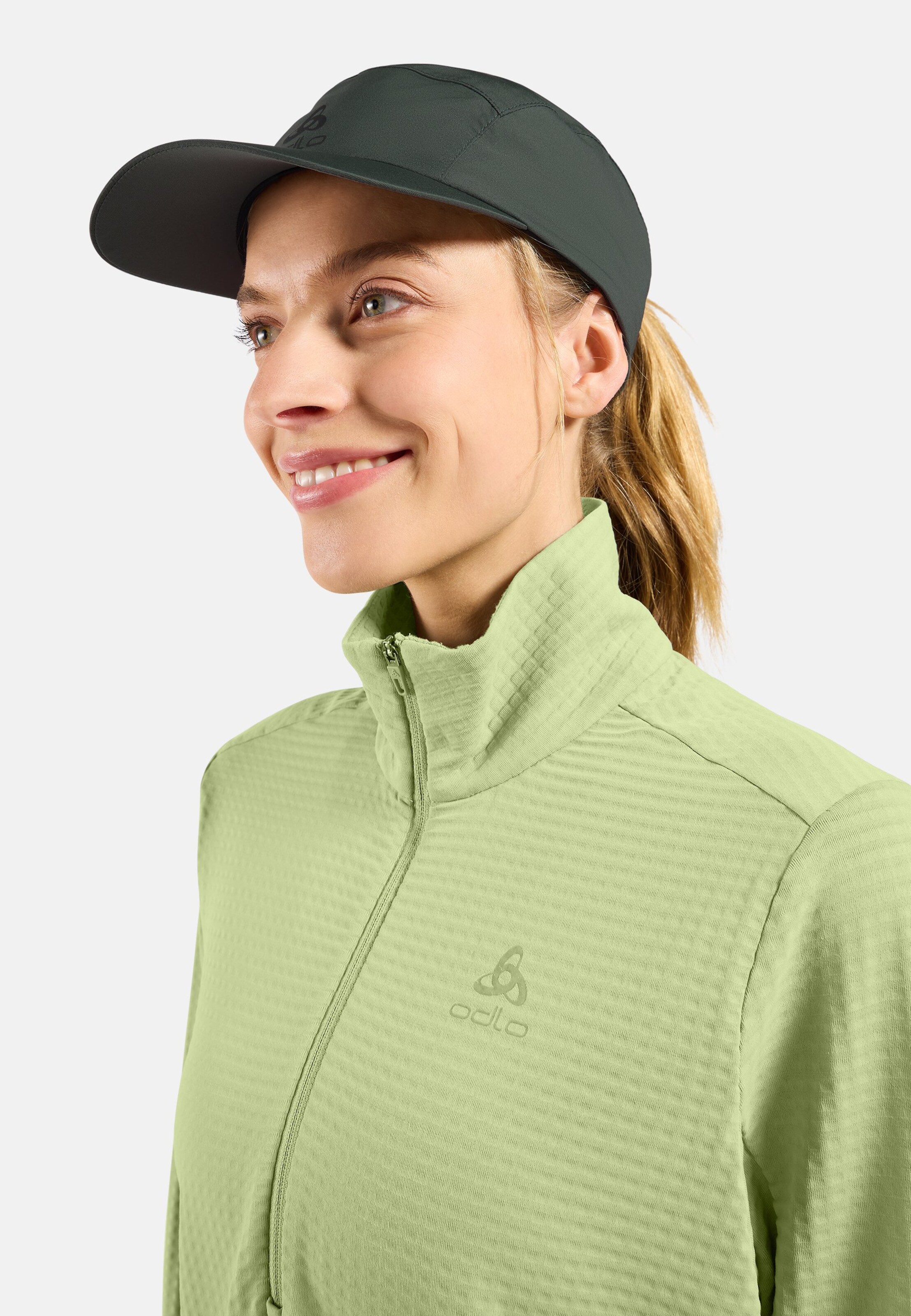 Essentials Thermal Laufshirt mit Halbreissverschluss in shadow lime