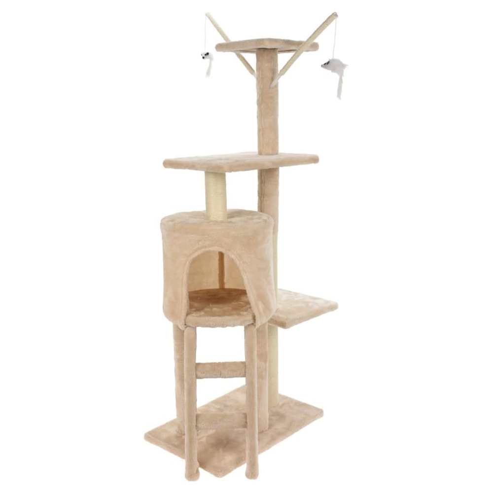 Tour à gratter pour chats 45x30x110 cm beige