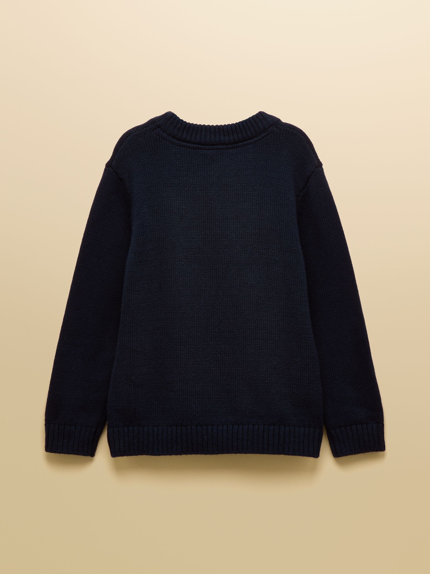 Donkerblauw - Joules Cracking Intarsia gebreide kindertrui