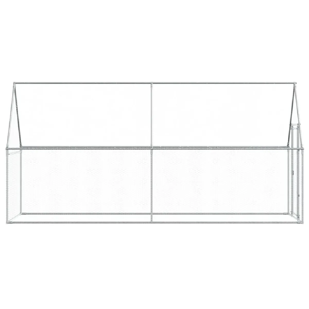 vidaXL Cage poules 400x100x190 cm argentée