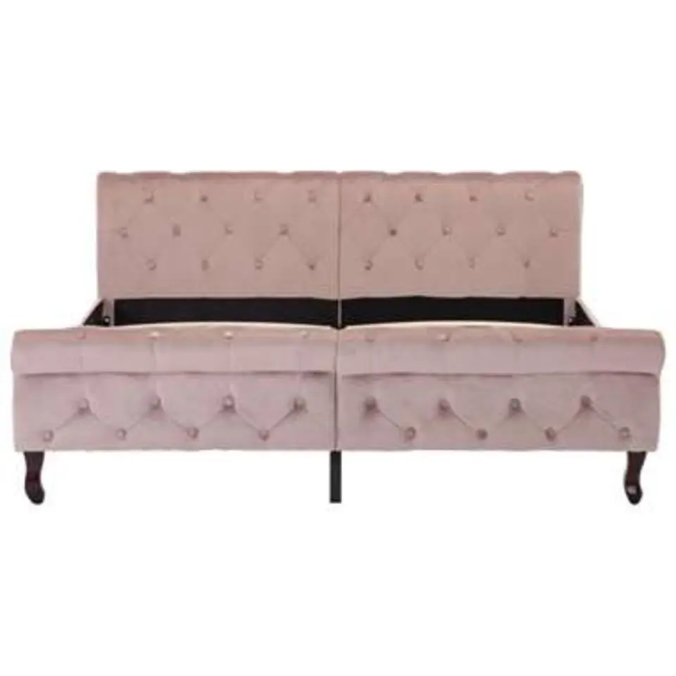 vidaXL - Tweepersoonbed - Roze - Fluweel - 160x200 cm