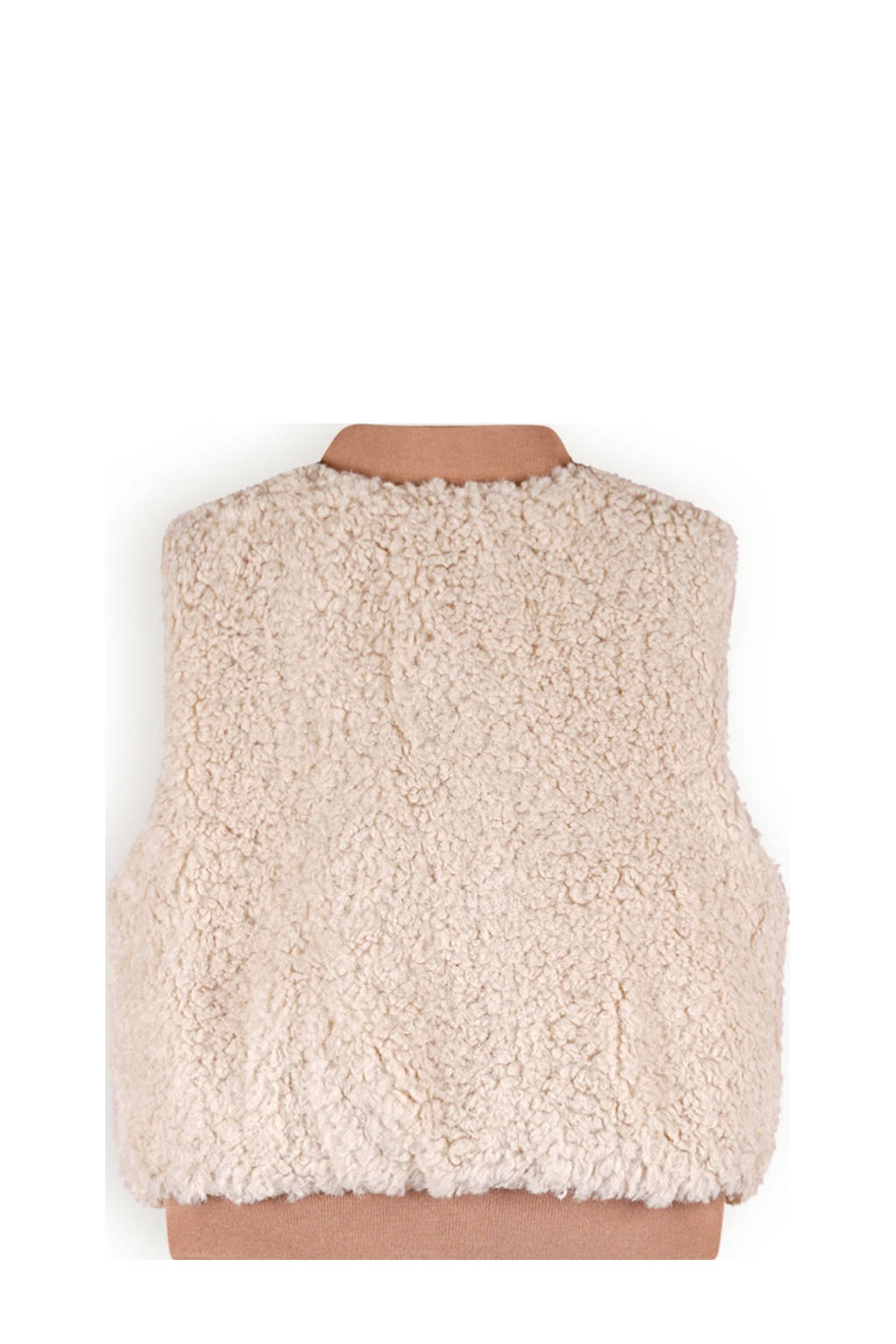 NONO reversible teddy bodywarmer Kenna ecru/lichtbruin