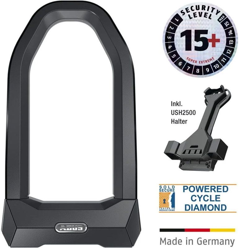 Abus - Granit Super Extreme - Fietsslot - Zwart - Geharde Beugel