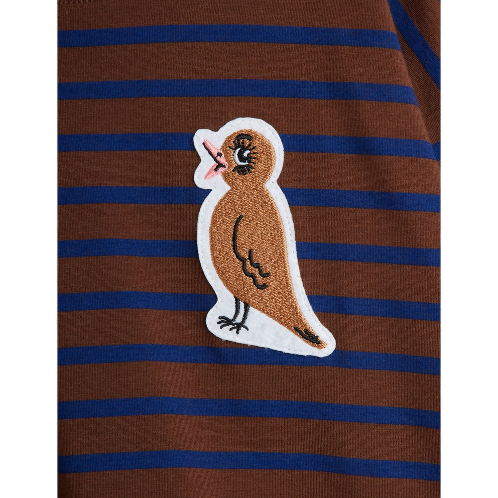 Køb Mini Rodini Brown Stripe Bird Patch Ls Tee
