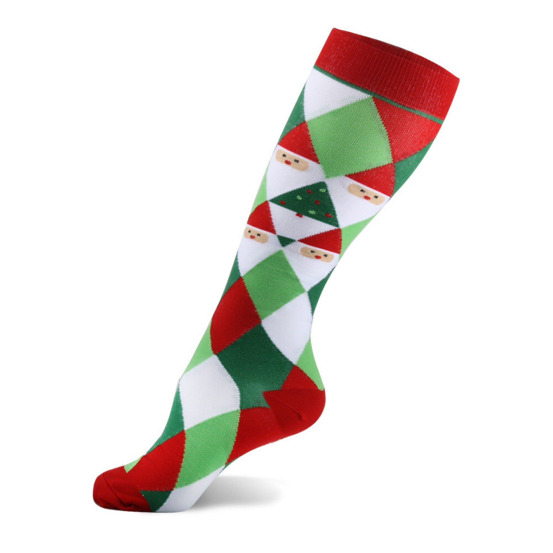 (Gr. L/XL) Lange Weihnachts Strümpfe Christmas Socken - Style 4