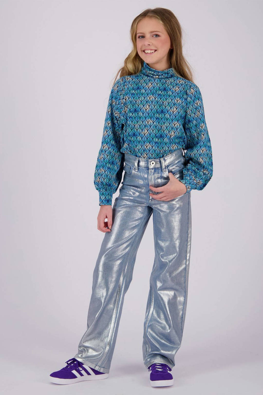 Vingino high waist wide leg jeans Cato Metallic metallic denim