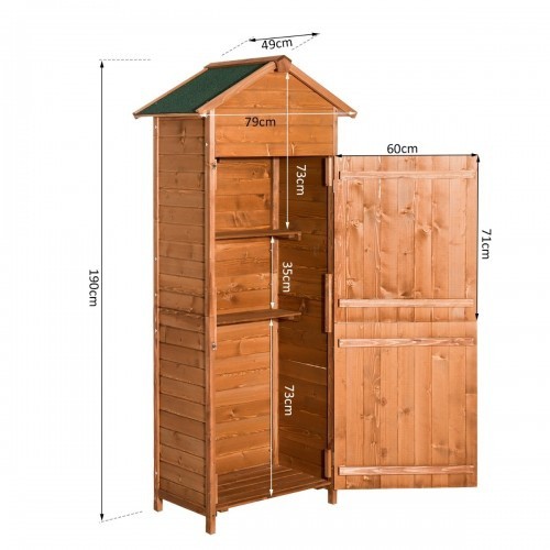 Casinha de madeira maciça Outsunny, marrom
