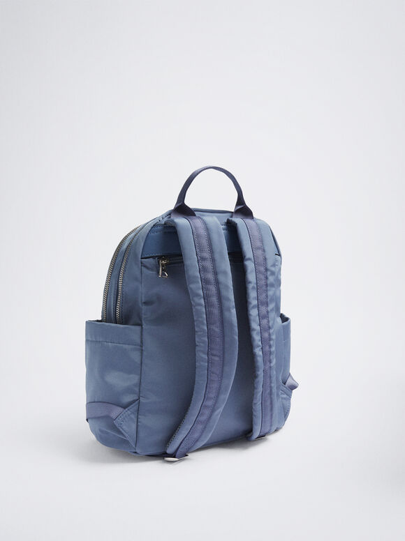 Mochila de nylon com pingente - Azul