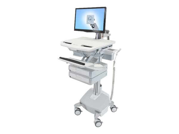 Ergotron StyleView - Vogn - åpen arkitektur - for LCD-skjerm / PC-utstyr - medisinsk - aluminium, forsinket stål, kvalitetsplast - grå, hvit, polert
