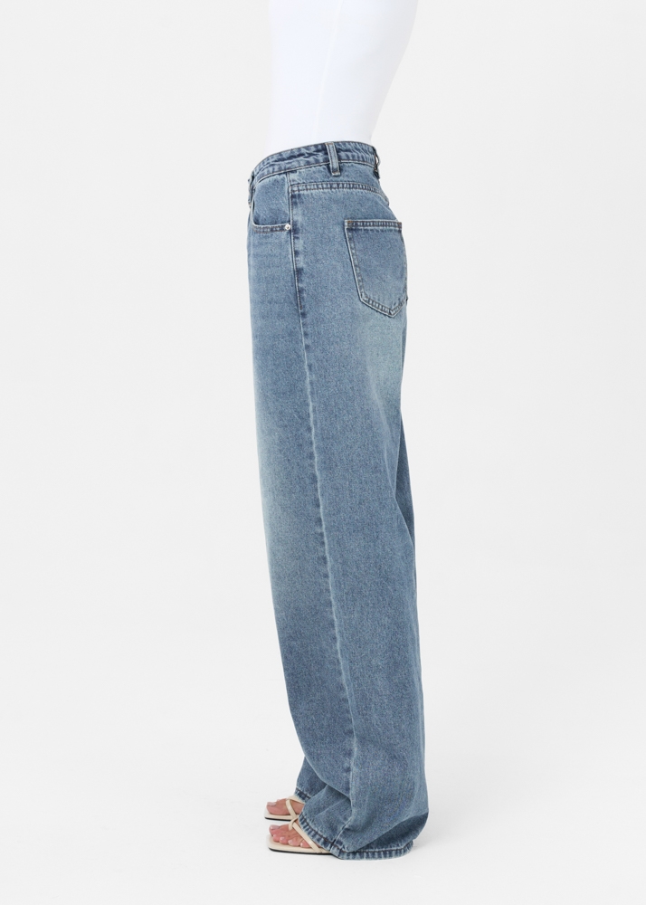 Loose fit jeans navy blauw