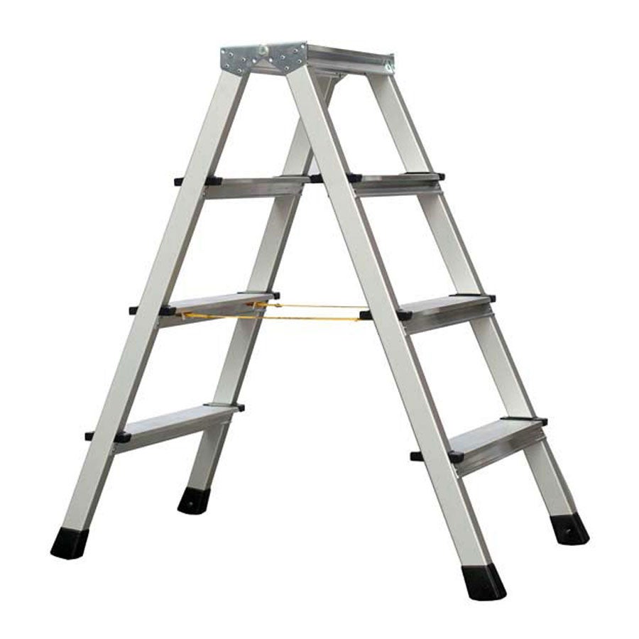 Zarges geklonken trapladder, geanodiseerd, XLstep B, 2x4 treden