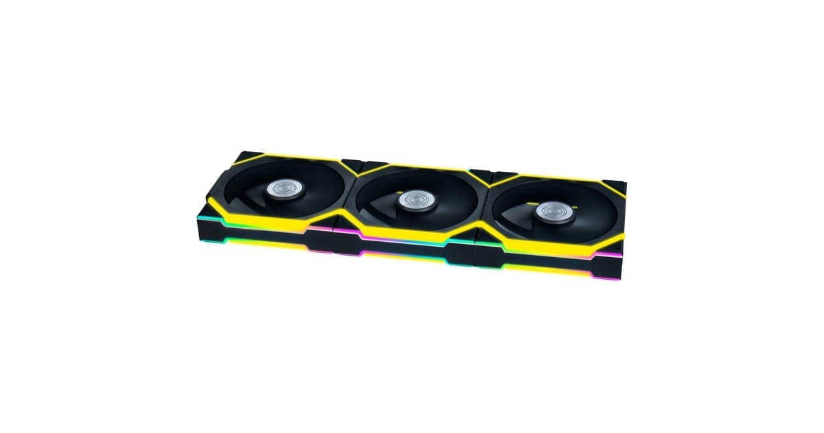 Lian LiUNI FAN SL120 Wireless Reverse Blade RGB case fans  (Zwart, 3 stuks, 120 x 124.5 x 28 mm, PWM)