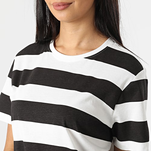 Robe Tee Shirt Femme June Stripe Noir Blanc
