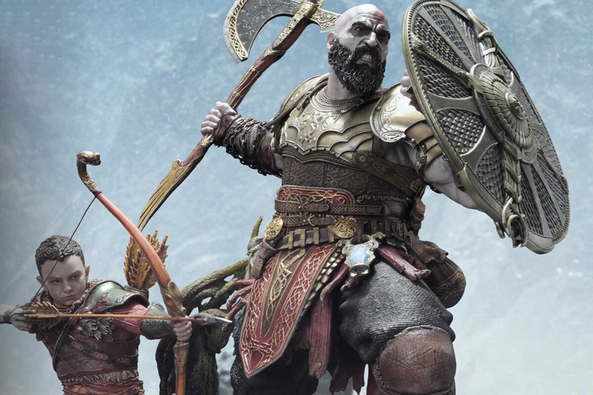 Kratos and Atreus - The Valkyrie Armor Set | God Of War Statuette