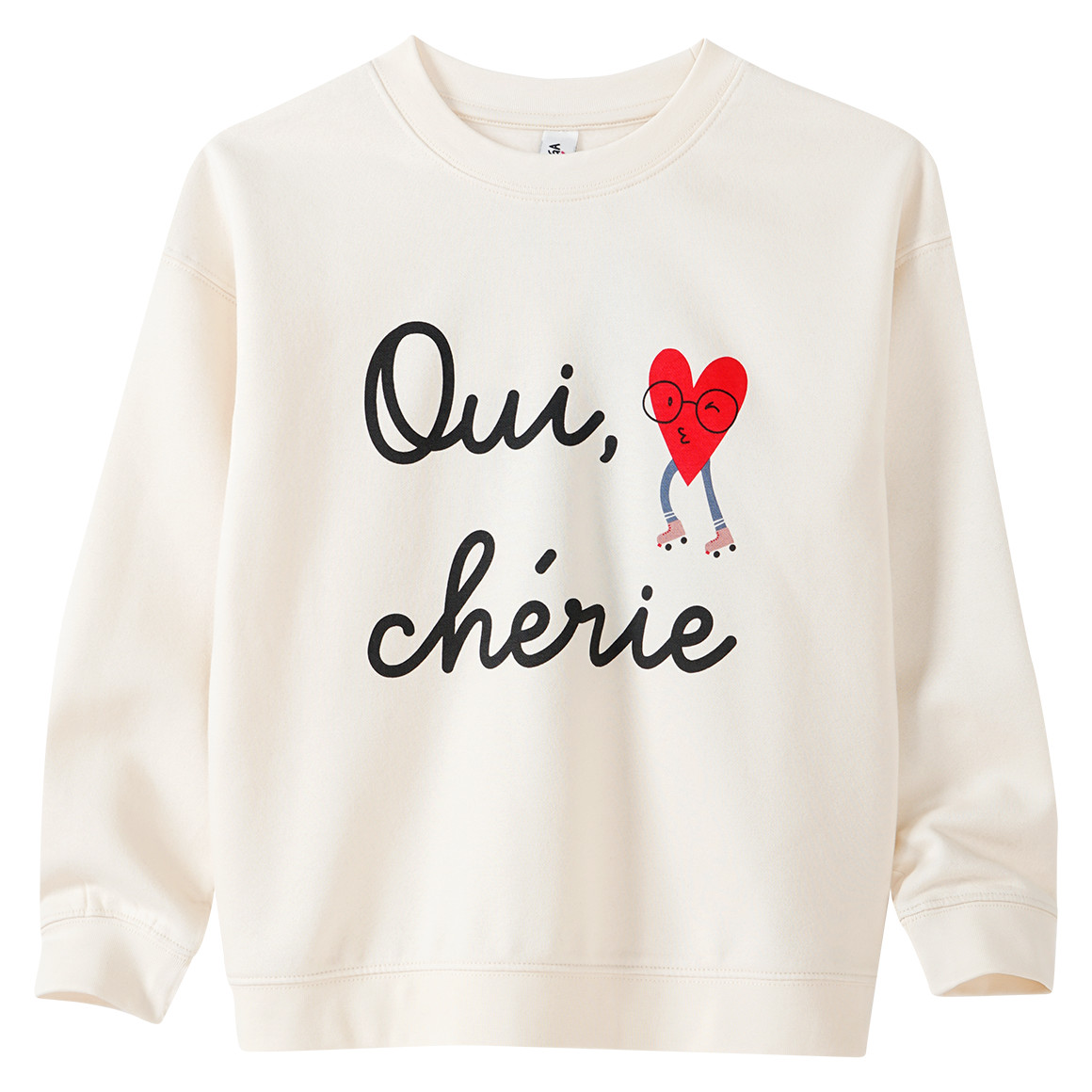 Yigga Mädchen Sweatshirt mit Herz-Motiv creme