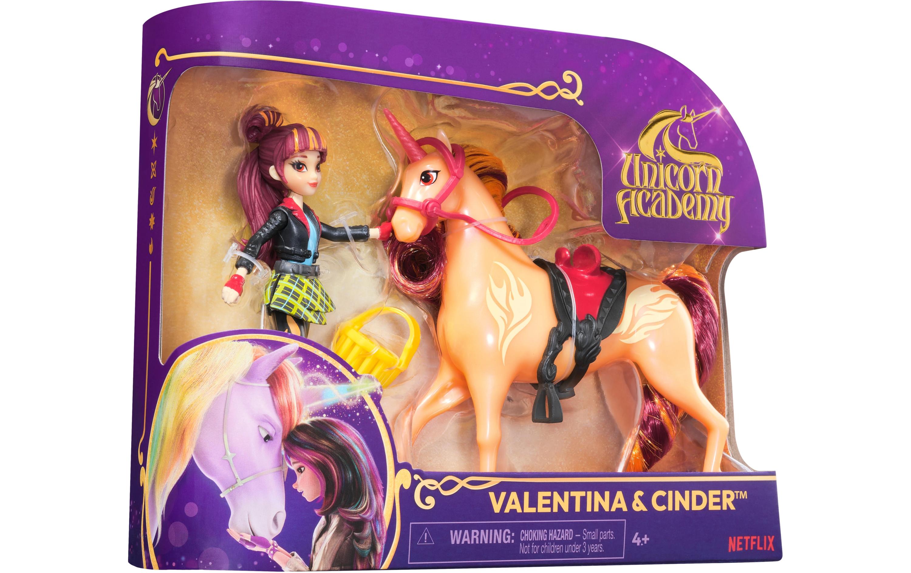 Unicorn Academy Valentina Doll & Cinder UnicornPuppe Valentina und Einhorn Cinder für Kinder
