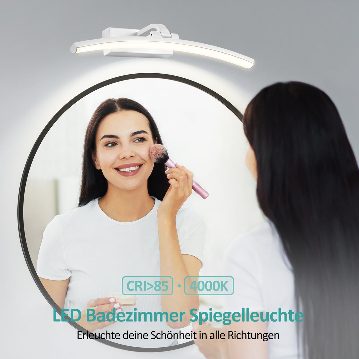EMKE LED-spiegellamp, badkamerspiegellamp, 40 cm, 180° draaibaar, LED-badkamerspiegelkastverlichting, 4000K wit