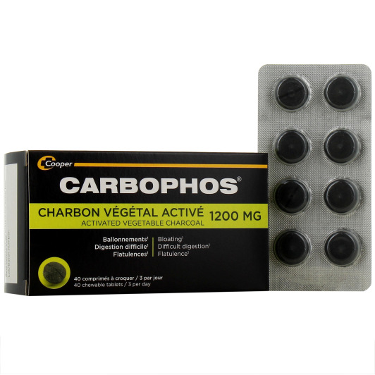 Carbophos Charbon Végétal Activé - Flatulences, Ballonnements, Digestion Difficile