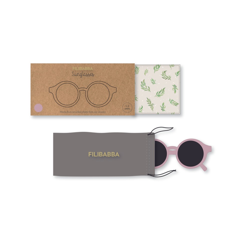 Filibabba - Børnesolbriller i genbrugsplastik 4-7 år - Bleached Mauve - (FI-03030)