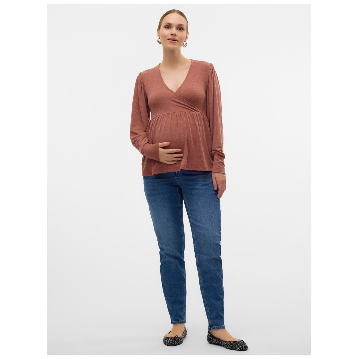 VERO MODA zwangerschapsdenim lang effen denim