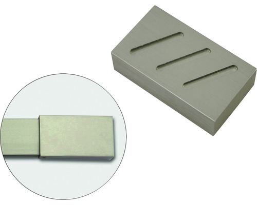 Eindstukconstructie voor Luxor, geborsteld staal, 35 x 14 mm, 2 st.