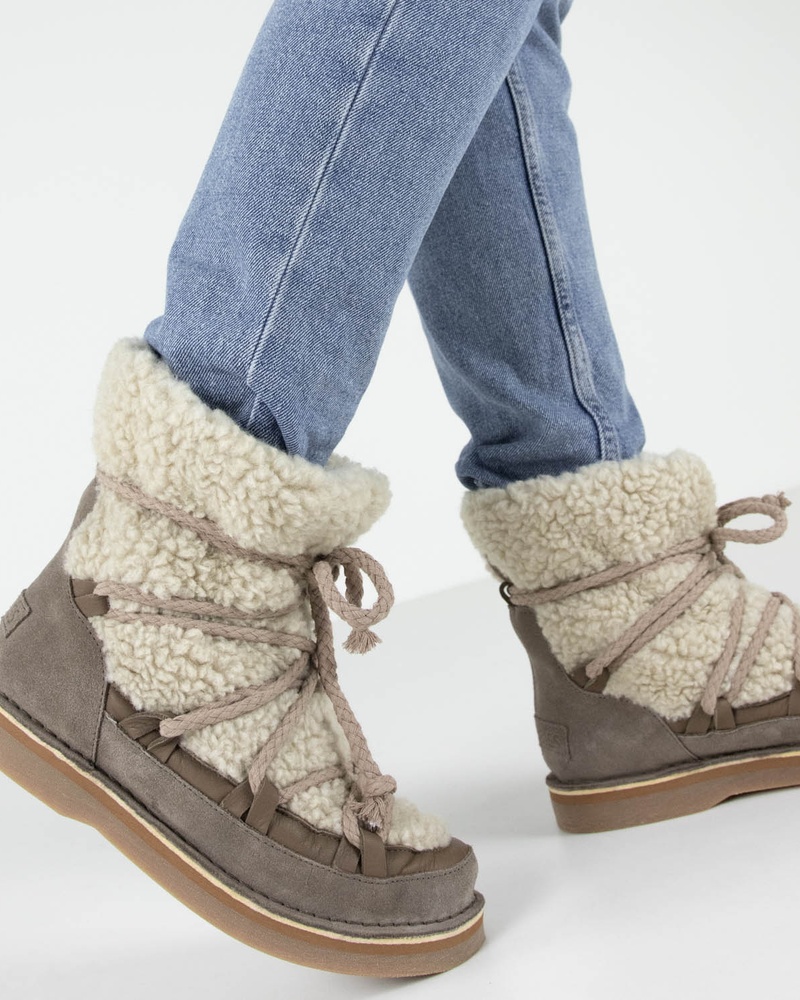 Shabbies Amsterdam Gevoerde boots  - taupe