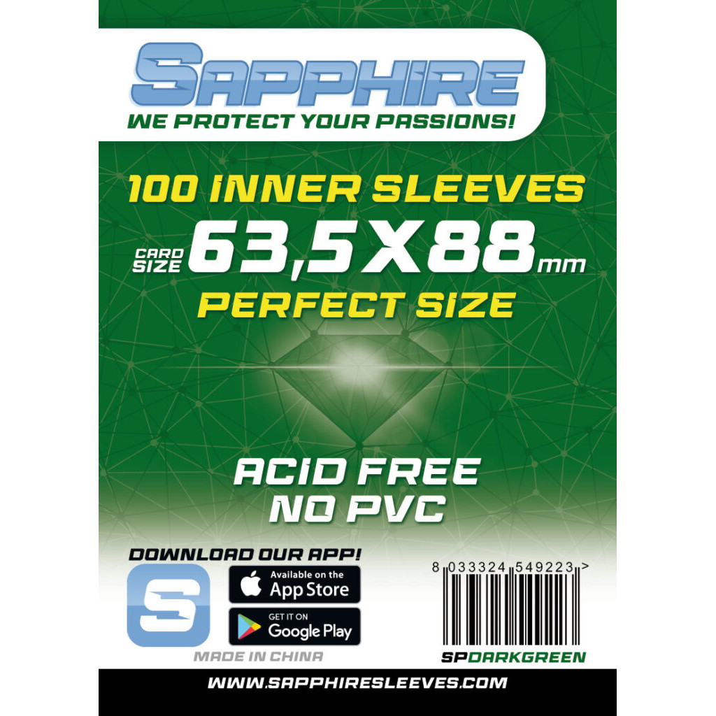 Sapphire - Pochettes DarkGreen - Perfect size 63.5x88mm - 100p