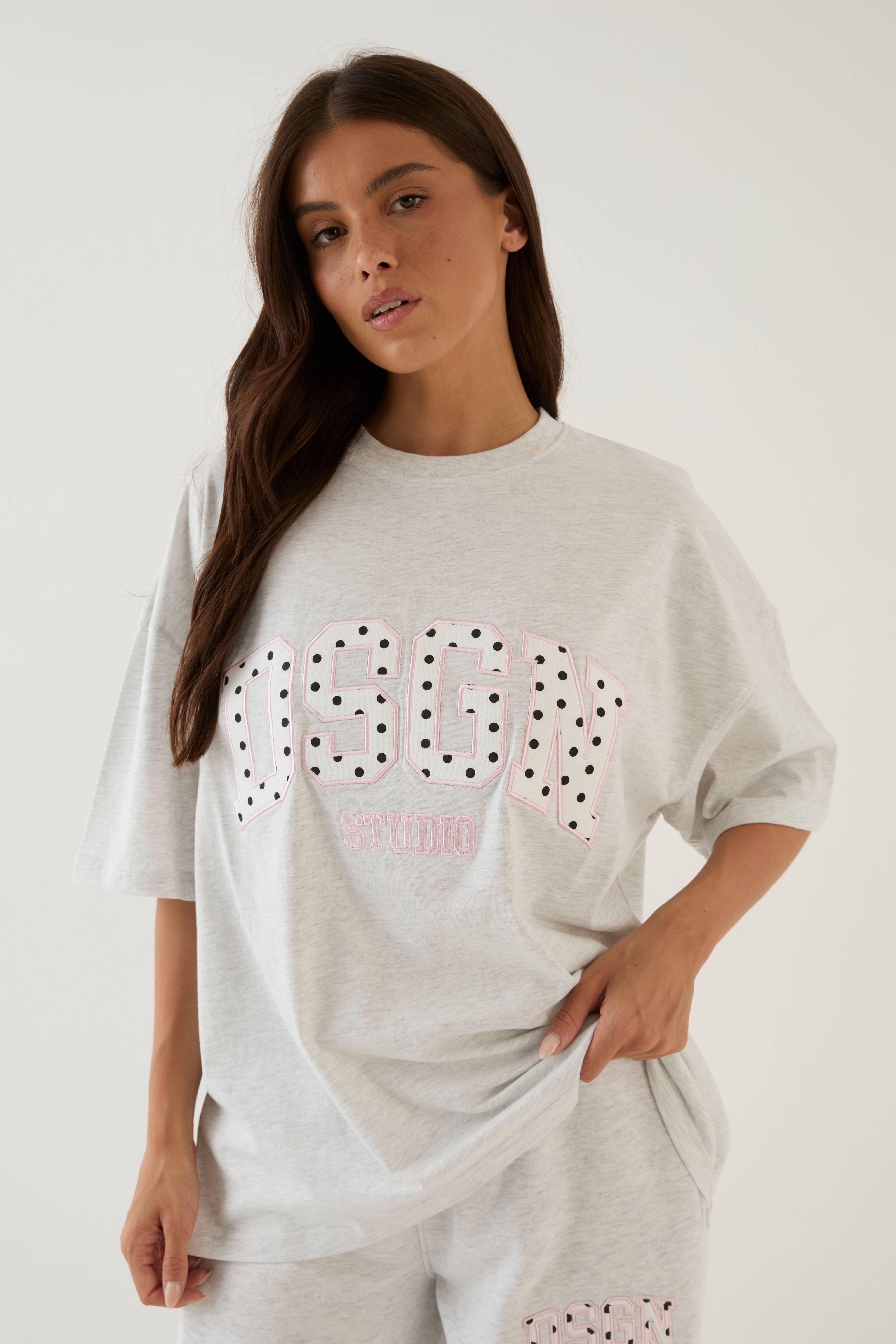 T-shirt Oversize À Appliqué À Pois Dsgn Studio