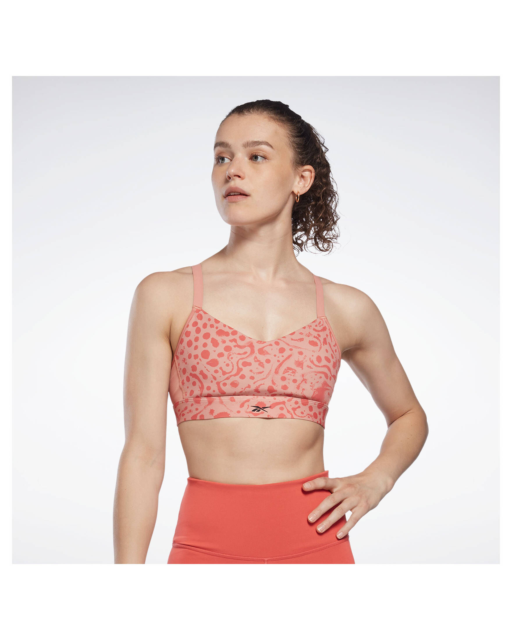 Reebok| Damen Sport-BH SR LUX STRAPPY BRA AOP MODERN SAFARI PRINT