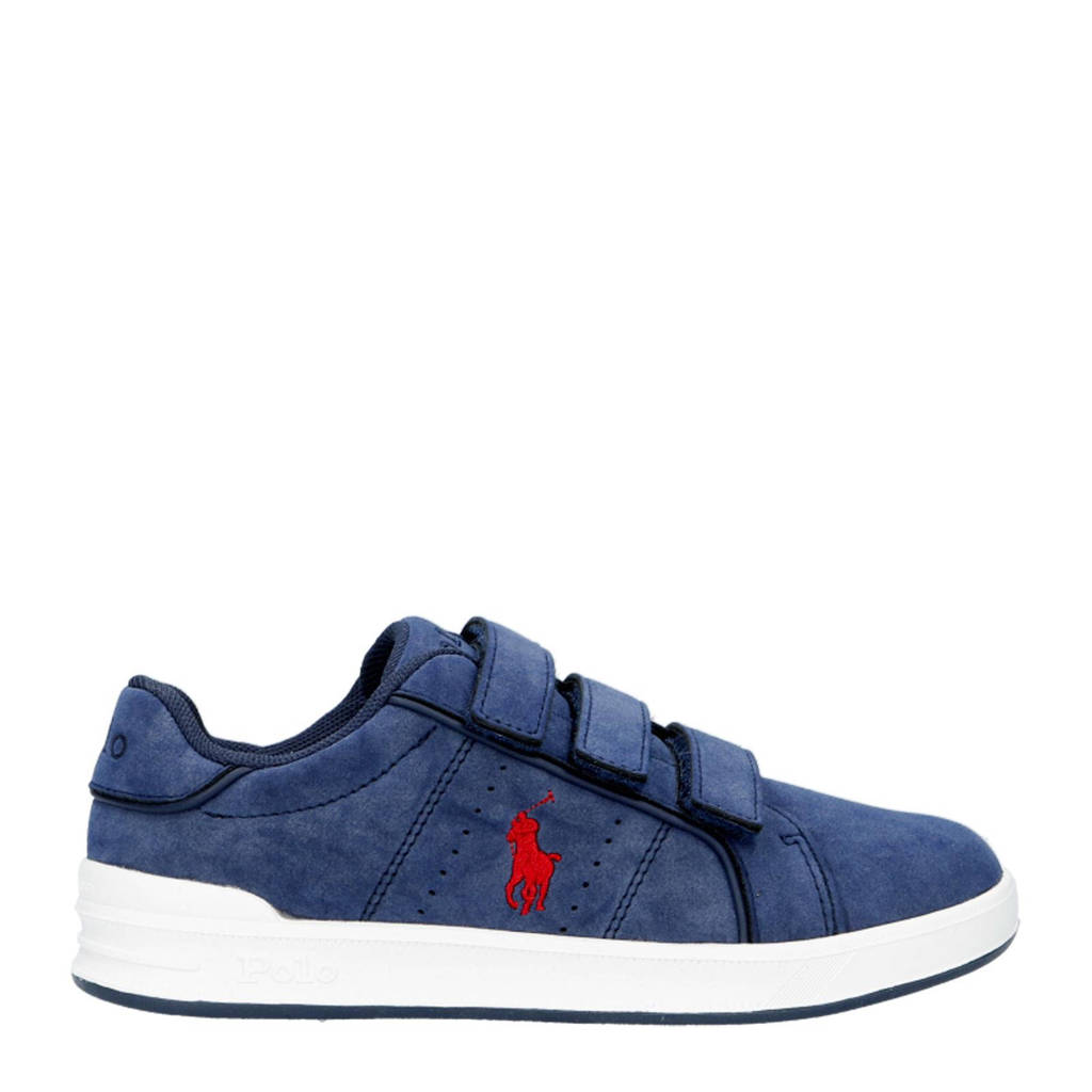 Ralph Lauren Heritage Court III Schoolkind suède sneakers blauw