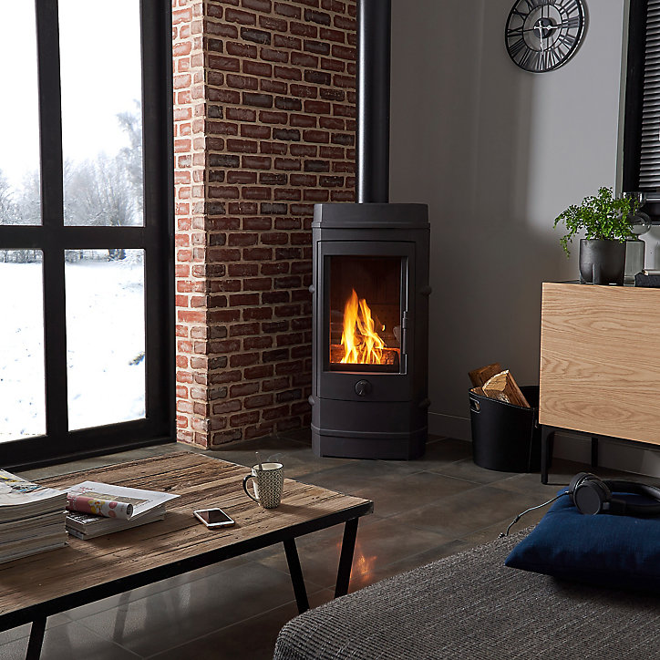 Poêle à bois en fonte Invicta Balham 12kW 120m²