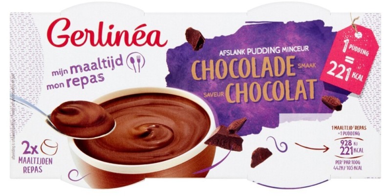 Gerlinea Pudding Chocolade 2 Stuks