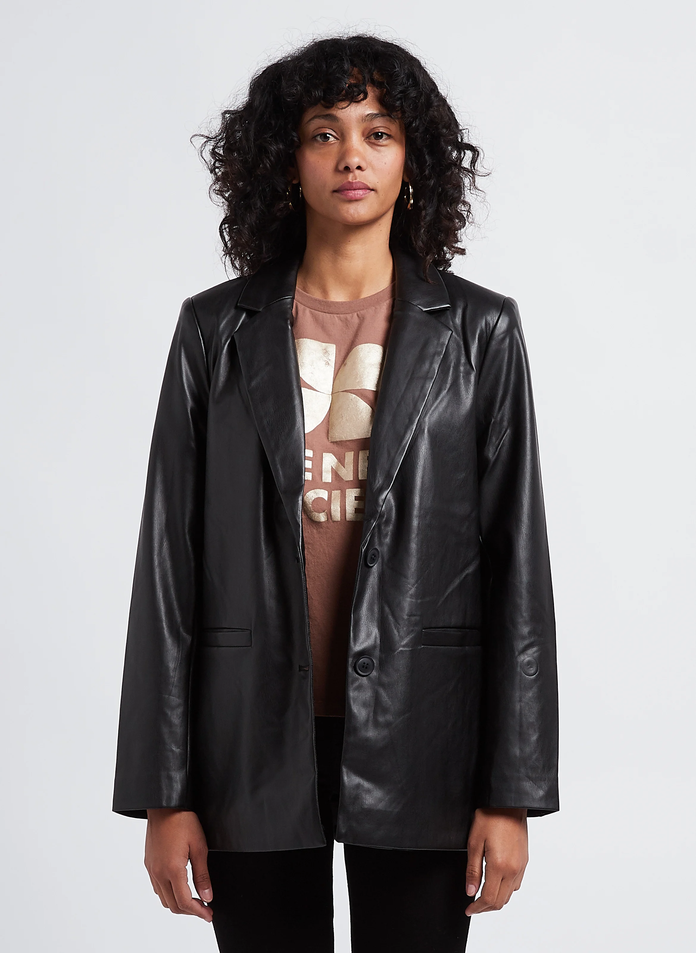 NILLE - Blazer droit col tailleur| Noir
